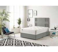 Somnior Beds Somnior Flexby Silver Linen 4Ft Memory Foam Divan Bed With Mattress & Headboard - Small Double