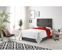 Somnior Beds Somnior Flexby Tweed Charcoal 6Ft Memory Foam Divan Bed With 2 Drawers, Mattress & Headboard - Super King