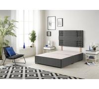 Somnior Beds Somnior Flexby Tweed Charcoal Divan Base With Headboard - Super King