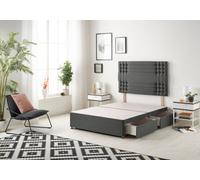 Somnior Beds Somnior Flexby Tweed Charcoal Divan Bed Base With 2 Drawers And Headboard - Small Single