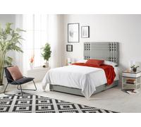 Somnior Beds Somnior Flexby Tweed Grey 2Ft6 Memory Foam Divan Bed With 2 Drawers, Mattress & Headboard - Small Single