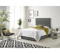 Somnior Beds Somnior Galaxy Linen Grey 4Ft6 Memory Foam Divan Bed With 2 Drawers, Mattress & Headboard - Double