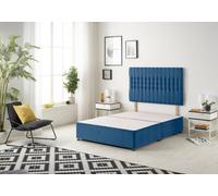 Somnior Beds Somnior Galaxy Plush Navy Divan Base With Headboard - King