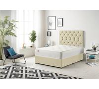 Somnior Beds Somnior Premier Beige Linen 4Ft Memory Foam Divan Bed With Mattress & Headboard - Small Double
