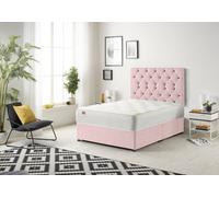 Somnior Beds Somnior Premier Pink Plush 5Ft Memory Foam Divan Bed With Mattress & Headboard - King