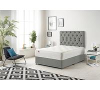 Somnior Beds Somnior Premier Silver Linen 4Ft6 Memory Foam Divan Bed With Mattress & Headboard - Double