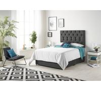 Somnior Beds Somnior Premier Tweed Charcoal 5Ft Memory Foam Divan Bed With 4 Drawers, Mattress & Headboard - King