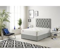 Somnior Beds Somnior Premier Tweed Grey 4Ft6 Memory Foam Divan Bed With Mattress & Headboard - Double