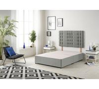 Somnior Beds Somnior Tweed Grey Bliss Divan Base With Headboard - Single