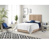 Somnior Bliss Sprung Memory Foam 2 Drawer Divan Bed With Upholstered Headboard Plush Velvet In Beige Beige