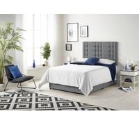 Somnior Bliss Sprung Memory Foam 2 Drawer Divan Bed with Upholstered Headboard Plush Velvet in Charcoal | Size: Single