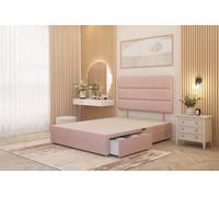 Somnior Chambery 2 Draw Divan Bed Frame with Headboard Plush Velvet in Pink | Size: Single Somnior Pink Single
