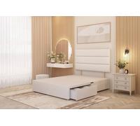 Somnior Chambery 2 Draw Divan Bed Frame With Headboard Plush Velvet In White White