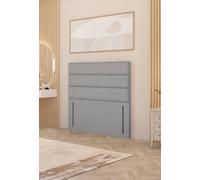 Somnior Chambery 54" Floor Standing Divan Headboard Upholstered Linen Fabric in Light Grey | Size: Small Double