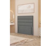 Somnior Chambery 54" Floor Standing Divan Headboard Upholstered Linen Fabric in Mid Grey | Size: Single