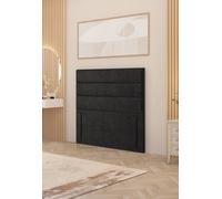 Somnior Chambery 54" Floor Standing Divan Headboard Upholstered Plush Velvet In Black Black