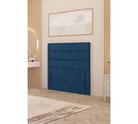 Somnior Chambery 54" Floor Standing Divan Headboard Upholstered Plush Velvet in Navy | Size: Single