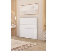 Somnior Chambery 54" Floor Standing Divan Headboard Upholstered Plush Velvet in White | Size: Double