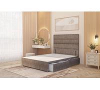 Somnior Chambery Divan Bed Frame 2 Drawers with Floor Standing Headboard Tweed in Brown | Size: Single Somnior Brown Single
