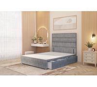 Somnior Chambery Divan Bed Frame 2 Drawers with Floor Standing Headboard Tweed in Grey | Size: Super King Somnior Grey Super King