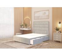 Somnior Chambery Divan Bed Frame 4 Draw With Floor Standing Headboard Velvet In Silver Silver