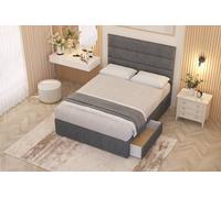 Somnior Chambery Plush Velvet Midnight Pocket Sprung Divan Storage Bed With 4 Drawers & Headboard In Silver Silver