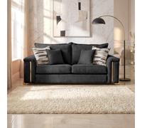 Somnior Deco Arch 3 Seater Sofa Sherpa Columbus Fabric, Made in the UK in Charcoal