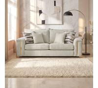 Somnior Deco Arch 3 Seater Sofa Sherpa Columbus Fabric, Made in the UK in Light Grey
