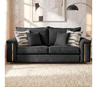 Somnior Deco Arch Sofa in Sherpa Columbus Fabric - Armchair, 2 & 3 Seater Sofa in Charcoal | Size: 2 Seater