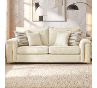 Somnior Deco Arch Sofa in Sherpa Columbus Fabric - Armchair, 2 & 3 Seater Sofa in Cream | Size: Armchair