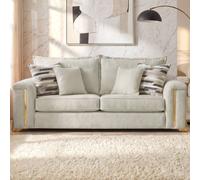 Somnior Deco Arch Sofa in Sherpa Columbus Fabric - Armchair, 2 & 3 Seater Sofa in Light Grey | Size: 2 Seater