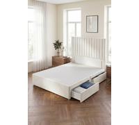 Somnior Eleanor Divan Bed 2 Drawers And 54" Floor Standing Headboard Velvet In White White
