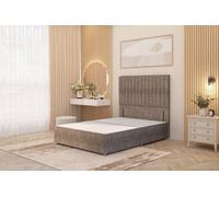 Somnior Eleanor Divan Bed Base With 54" Floor Standing Headboard Tweed Fabric In Brown Brown