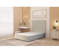 Somnior Eleanor Divan Bed Base With 54" Floor Standing Headboard Tweed Fabric In Natural Natural