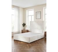 Somnior Eleanor Divan Bed Base With 54" Floor Standing Headboard Velvet In White White