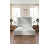 Somnior Eleanor Divan Bed With 54" Floor Standing Headboard Linen In Light Grey Light Grey