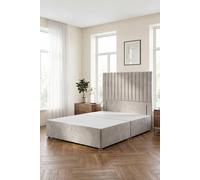 Somnior Eleanor Divan Bed With 54" Floor Standing Headboard Velvet In Silver Silver