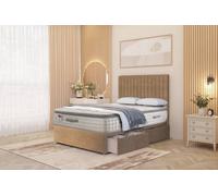 Somnior Eleanor Plush 2 Drawer Divan Bed Set With Pillowtop & 54" Headboard In Beige Beige