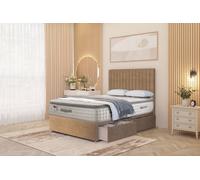 Somnior Eleanor Plush 2 Drawer Divan Bed Set with Pillowtop & 54" Headboard in Beige | Size: Super King Somnior Beige Super King