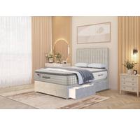 Somnior Eleanor Plush 2 Drawer Divan Bed Set With Pillowtop & 54" Headboard In Silver Silver