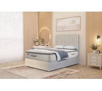 Somnior Eleanor Plush Divan Bed Set With Pillowtop Mattress & 54" Headboard In Silver Silver