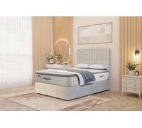 Somnior Eleanor Plush Divan Bed Set with Pillowtop Mattress & 54" Headboard in Silver | Size: Double Somnior Silver Double