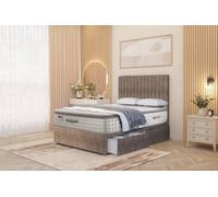 Somnior Eleanor Tweed 2 Drawer Divan Bed Set With Pillowtop & 54" Headboard In Brown Brown
