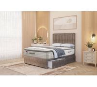 Somnior Eleanor Tweed 2 Drawer Divan Bed Set with Pillowtop & 54" Headboard in Brown | Size: Single Somnior Brown Single