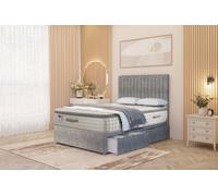 Somnior Eleanor Tweed 2 Drawer Divan Bed Set with Pillowtop & 54" Headboard in Grey | Size: Super King Somnior Grey Super King