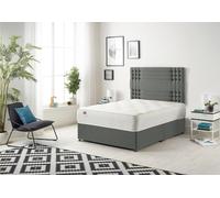 Somnior Flexby Linen Fabric Divan Bed with Orthopeadic Sprung Memory Foam Mattress & Headboard in Dark Grey | Size: Double Somnior Dark Grey Double