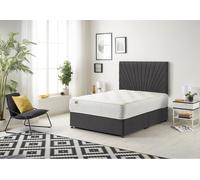 Somnior Flexby Plush Fabric Divan Bed with Orthopeadic Sprung Memory Foam Mattress & Headboard in Black | Size: Double Somnior Black Double