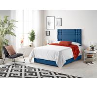 Somnior Flexby Sprung Memory Foam 2 Drawer Divan Bed With Upholstered Headboard Plush Velvet In Navy Navy