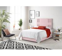 Somnior Flexby Sprung Memory Foam 2 Drawer Divan Bed with Upholstered Headboard Plush Velvet in Pink | Size: Small Single Somnior Pink Small Single