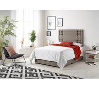 Somnior Flexby Sprung Memory Foam 2 Drawer Divan Bed With Upholstered Headboard Tweed Fabric In Brown Brown